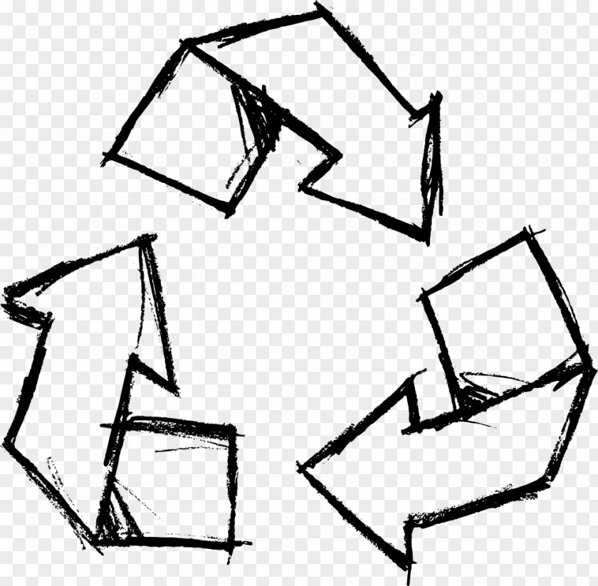 Hand Drawn Recycling Symbol Drawing Bin PNG