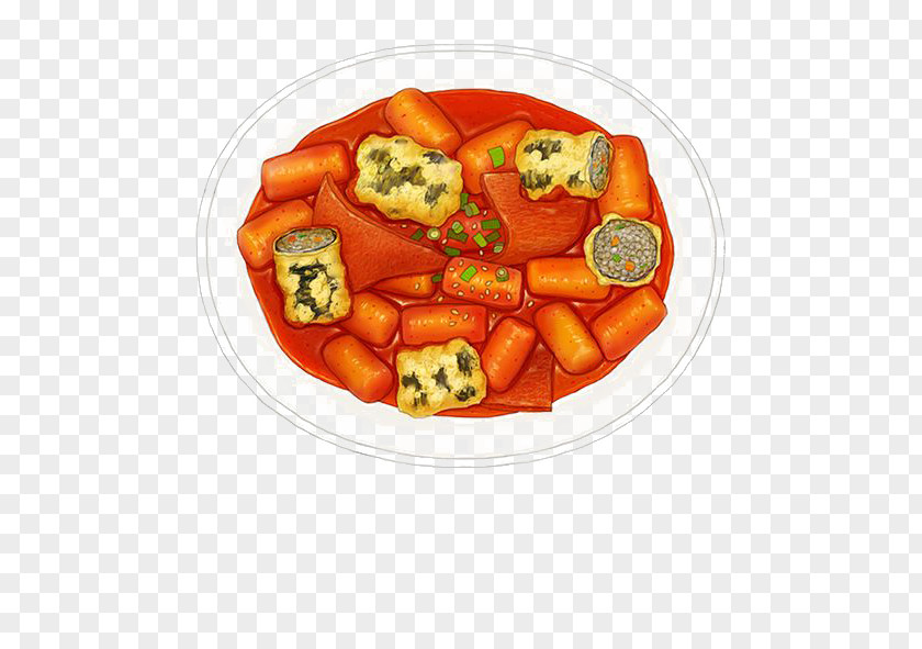 Korean Rice Cake Japanese Cuisine Upside-down Food Illustration PNG