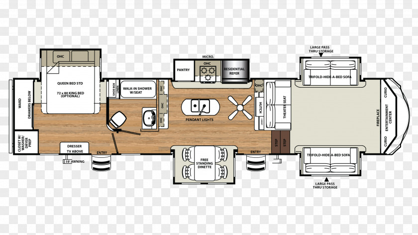 Sandpiper Campervans Forest River Fifth Wheel Coupling Floor Plan Sales PNG