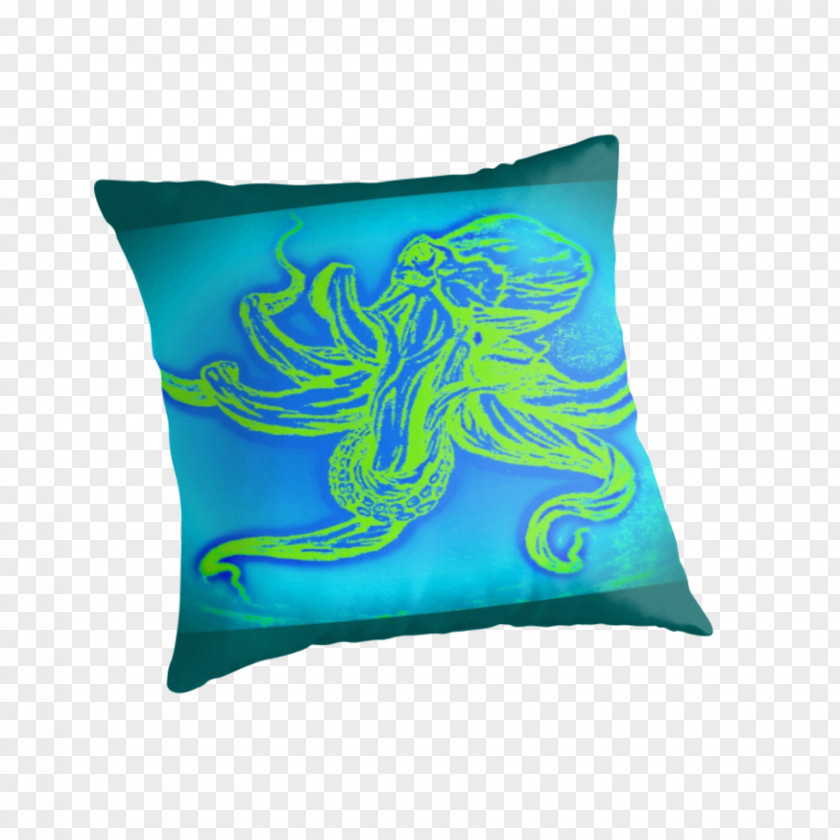 Throw Garbage Cushion Pillows Turquoise PNG