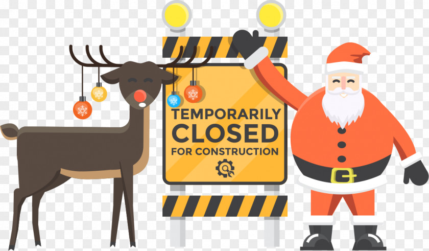 Under Construction Theme Santa Claus Reindeer Clip Art Christmas Day Product PNG