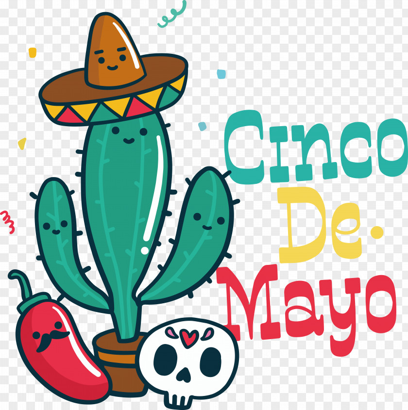 Drawing Cinco De Mayo Logo Flat Design Vector PNG