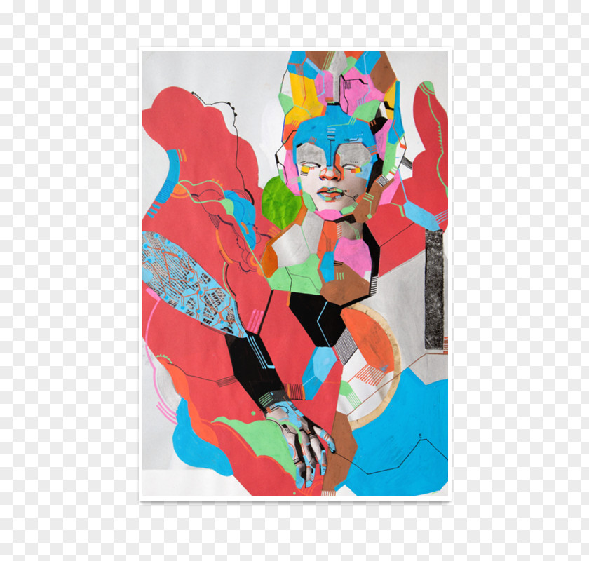 Modern Art Discwoman Mixcloud Acrylic Paint Disc Jockey PNG