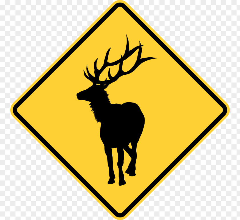 Rocky Mountain Elk Deer Traffic Sign Warning Moose Signage PNG