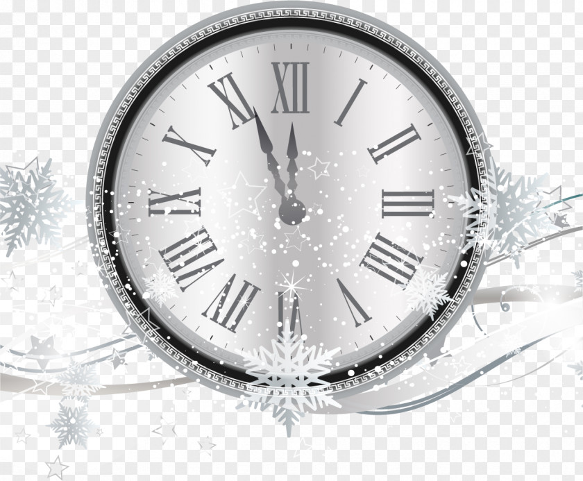 Silver Snowflake Countdown Clocks New Years Eve Clock PNG