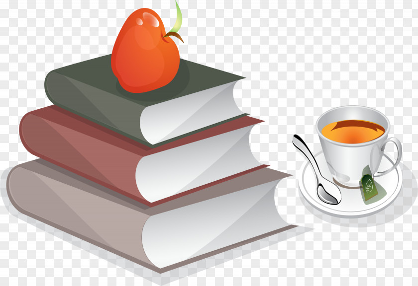 Three Books A Cup Of Coffee Book Reading PNG