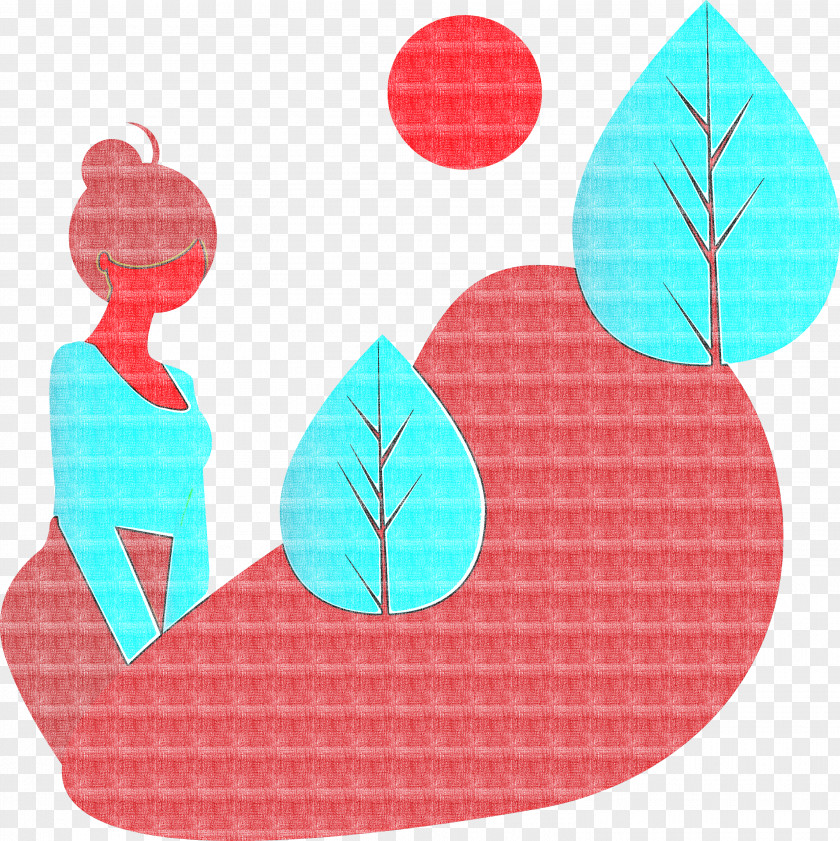 Turquoise Leaf Pink Pattern Plant PNG