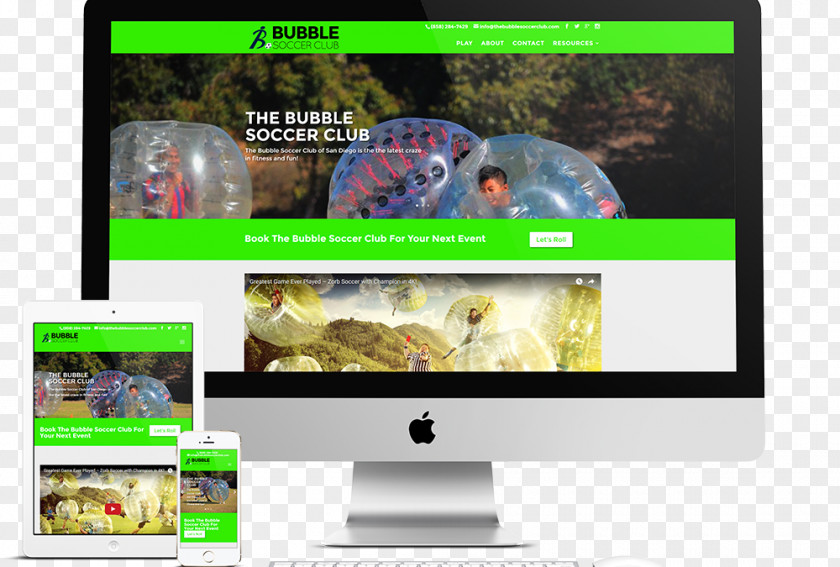 Bubble Soccer Computer Monitors Multimedia Display Advertising Video PNG