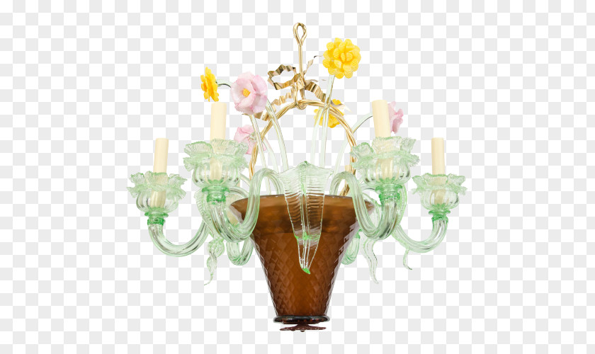 Glass Cut Flowers Vase Floral Design PNG