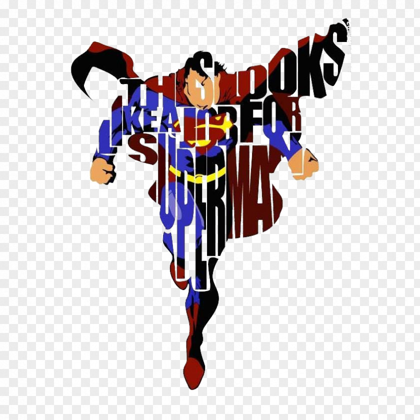 Superman Letter Effect Typography Superhero Graphic Design Illustration PNG