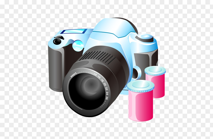 Vector Cartoon Material Travel Camera Photographic Film Photography Icon PNG