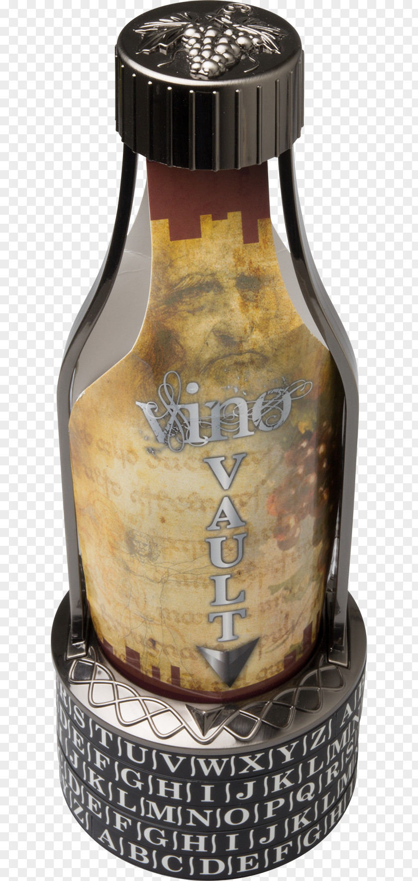 Wine Vino Vault (Red) Bottle Puzzle Brain Teaser Pod Cryptex Gift PNG