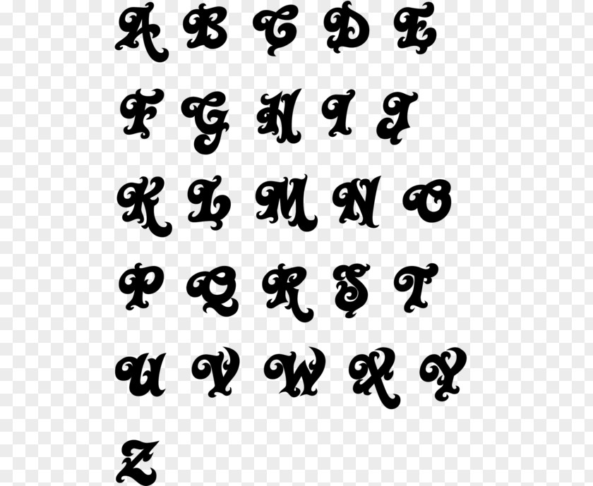 Lettering The Monster Alphabet Font PNG