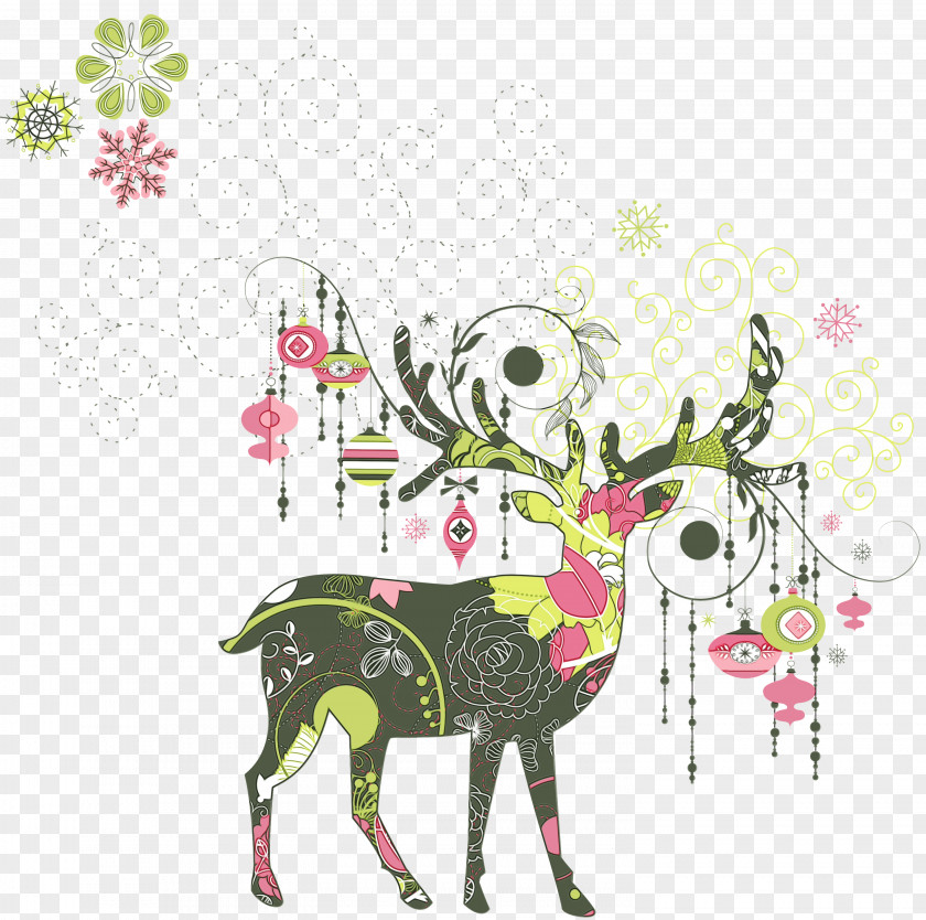 Cartoon Deer Plant PNG