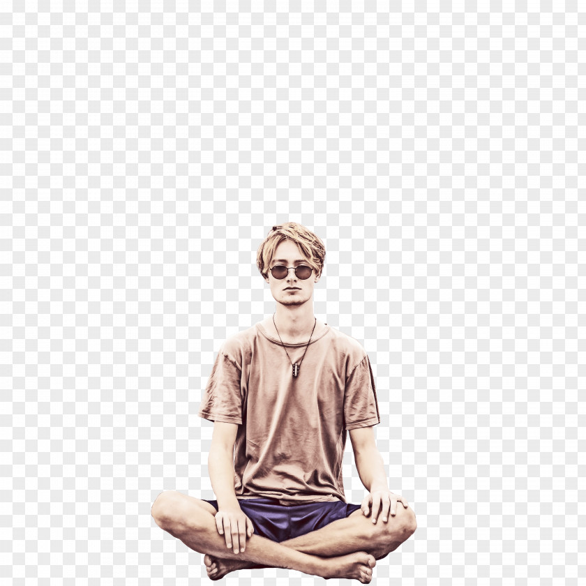 Man Sitting Meditation Desktop Wallpaper PNG