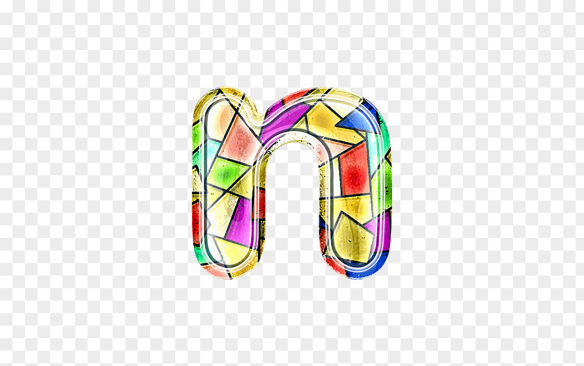 Stained Glass Letter N Clip Art PNG