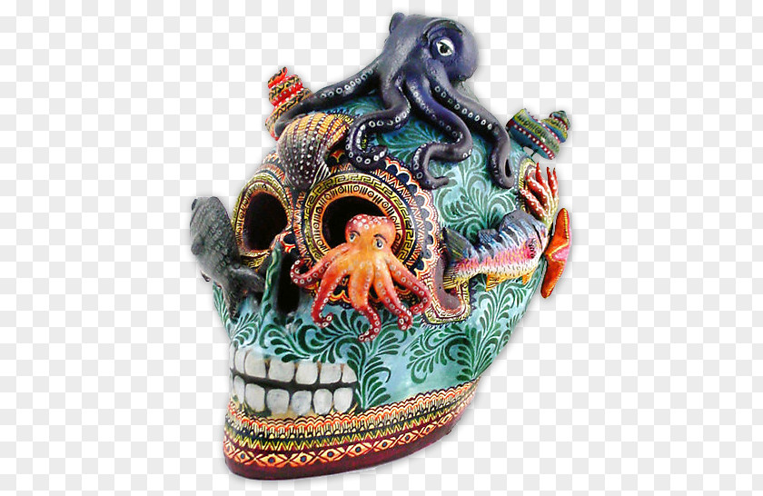 Mexican Talavera From Puebla Calavera Izúcar De Matamoros Skull Art PNG