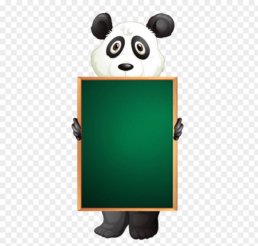 Panda Blackboard Giant Red Illustration PNG