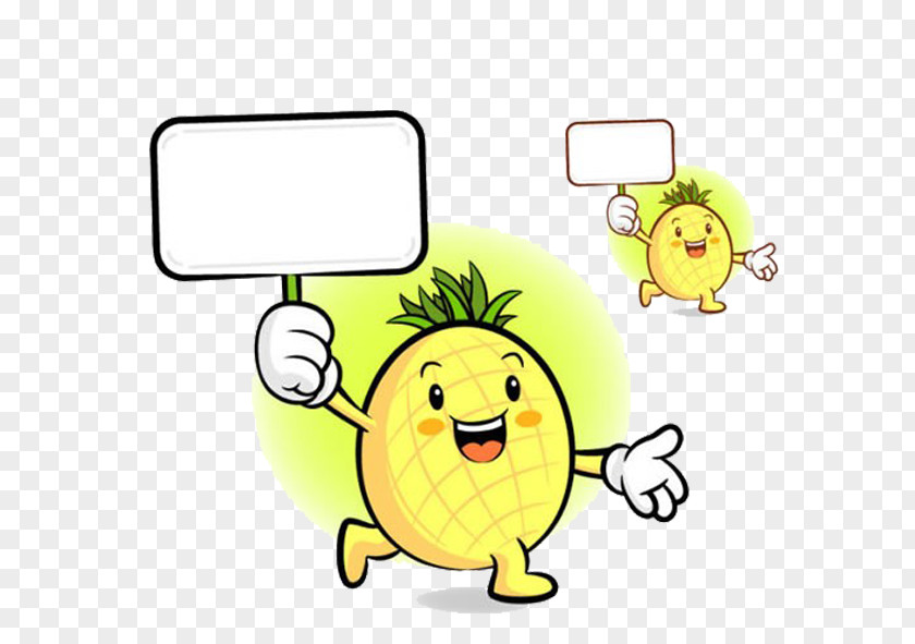 Pineapple Dialog Fruit Cartoon Drawing Illustration PNG