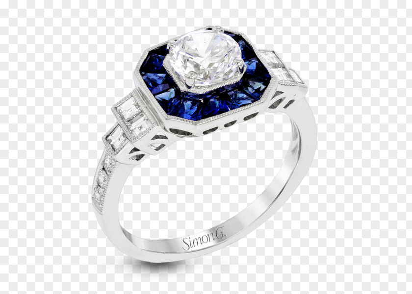 Sapphire Diamond Rings Engagement Ring Colored Gold Jewellery PNG