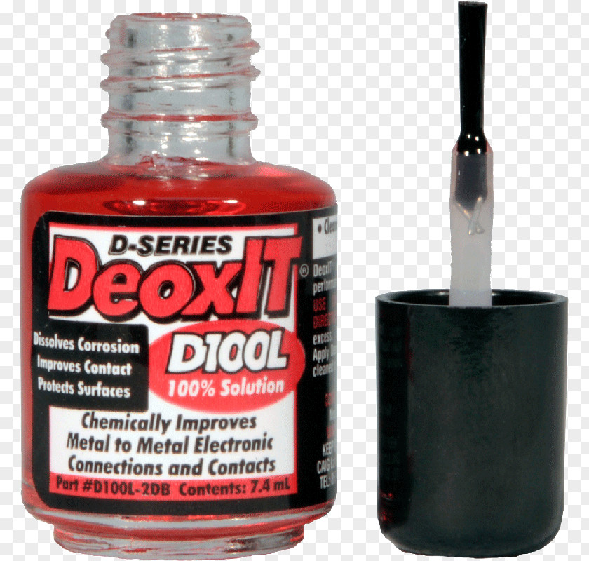 DeoxIT D100L Brush Applicator (D100L-2DB) Deoxit D5s6 Contact Cleaner F5sh6 Faderlube Bundle CAIG Laboratories, Inc. Glass BottleTypes Of Strokes Caig Laboratories PNG