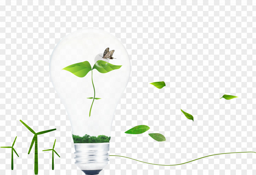 Environmental Light Bulb Design Ecology Green PNG