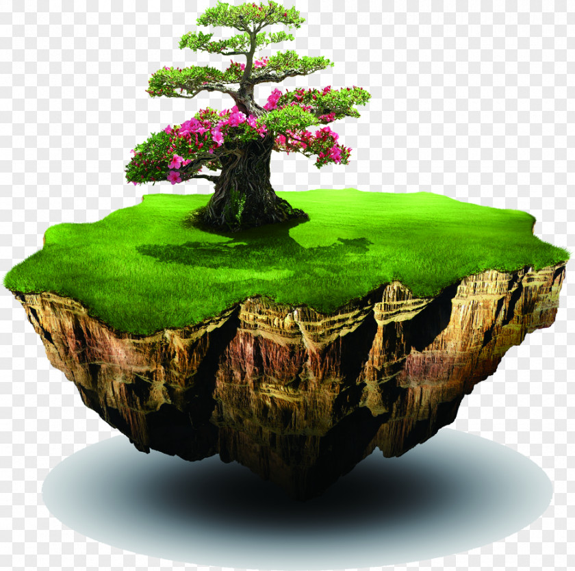 Green Tree Island Design Air Pollution Greenhouse Gas Atmosphere Of Earth Water PNG