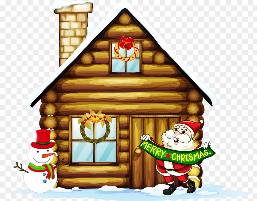 Santa Claus Gingerbread House Christmas Village Clip Art PNG