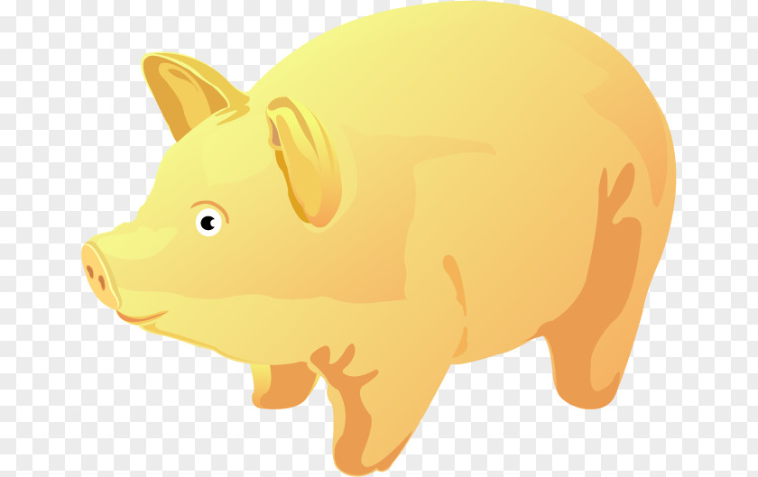 Yellow Pig Domestic Clip Art PNG