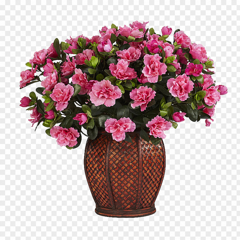 Chinese Style Flowers Bouquet Plant Flower Silk Azalea Areca Palm PNG