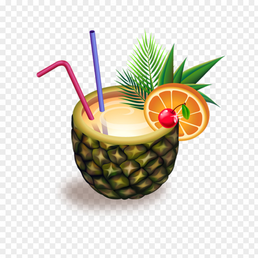 Great Drink Pull Free Creative Summer Cartoon Illustration PNG