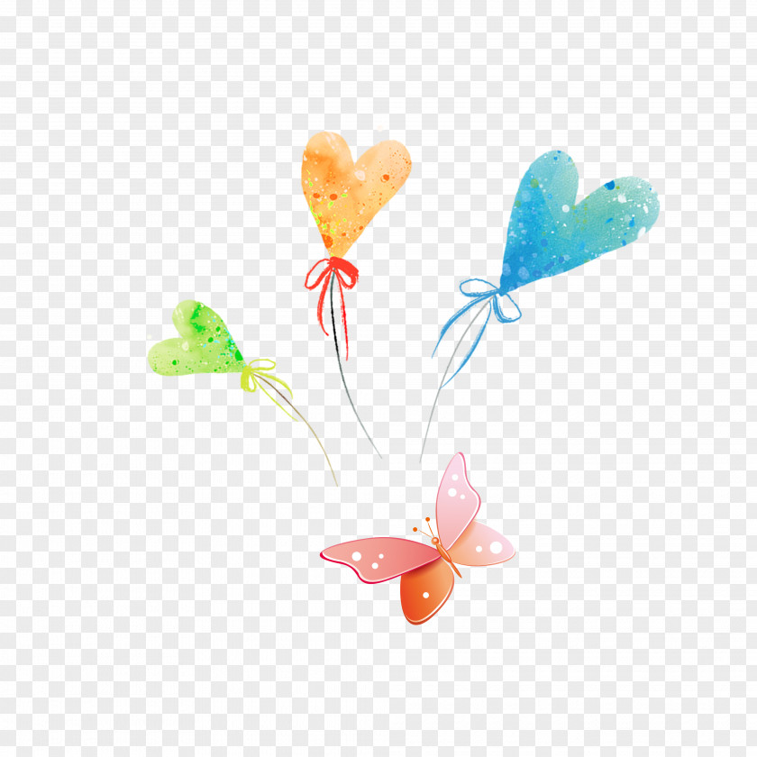 Butterfly Heart Pattern PNG