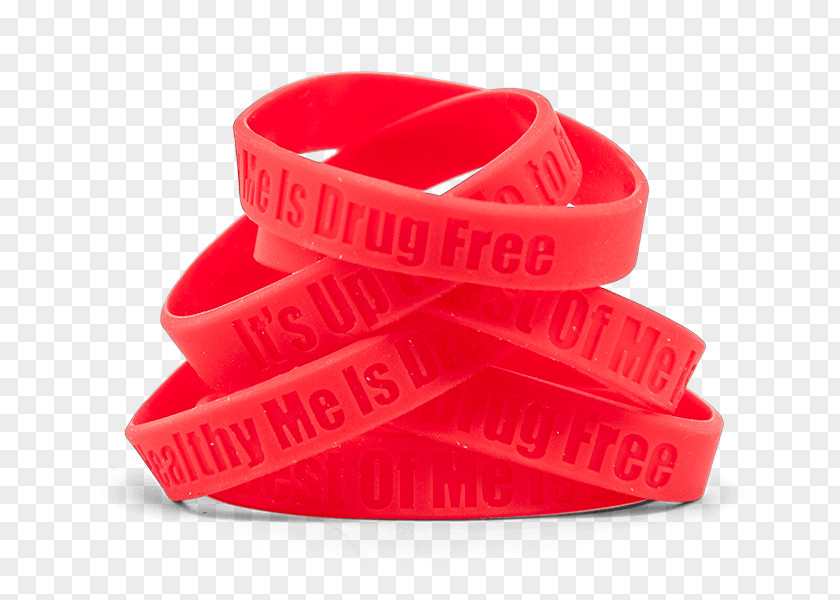 Ribbon Wristband Red Gel Bracelet PNG