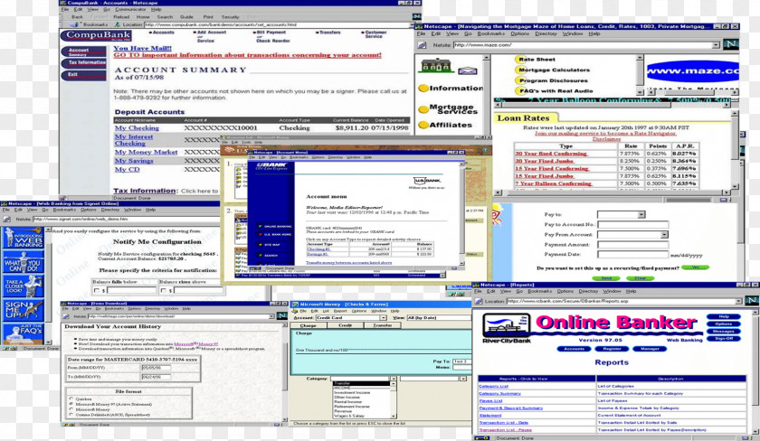 Bank Web 1.0 Online Banking Computer Program Most PNG