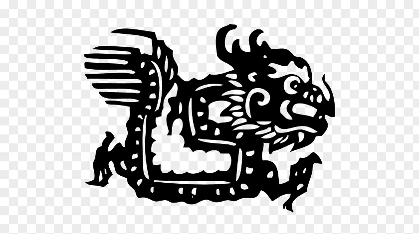 Chinese Zodiac Dragon New Year Paper Cutting PNG