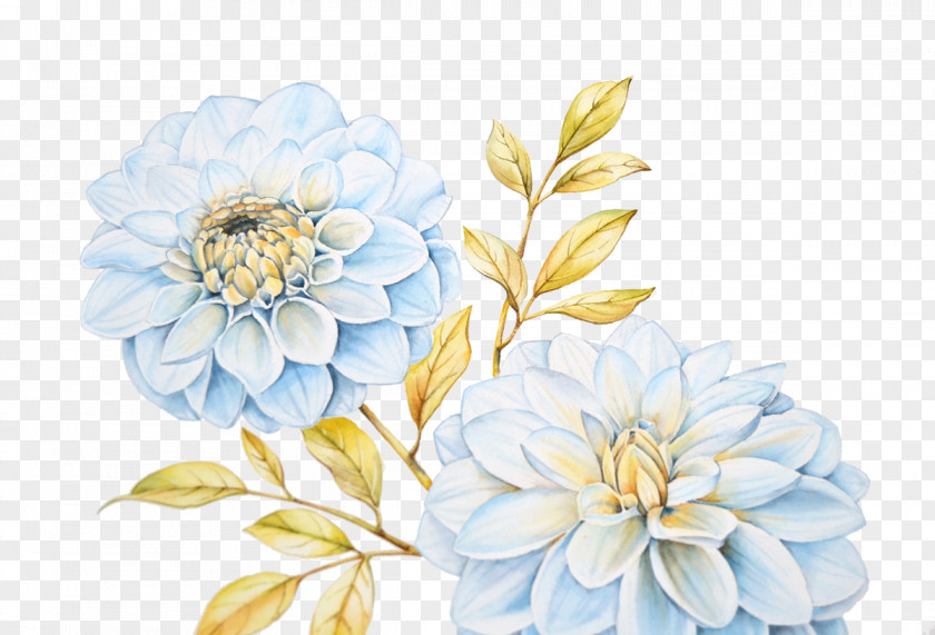 Hand-painted Blue Flowers PNG blue flowers clipart PNG