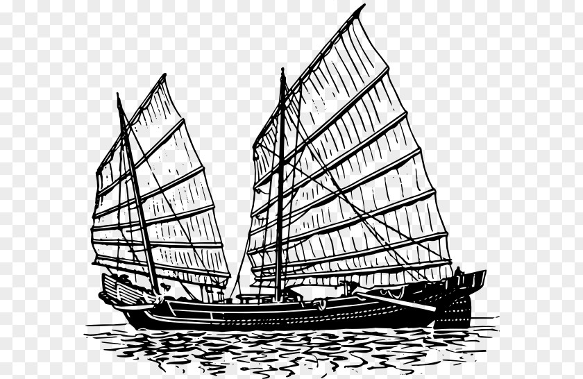 Junk Label Sailing Ship Clip Art PNG