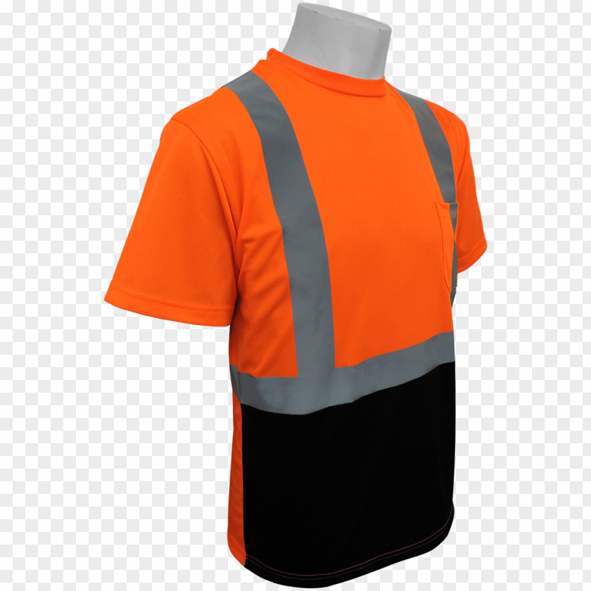 T-shirt Jersey Sleeve Safety Orange PNG