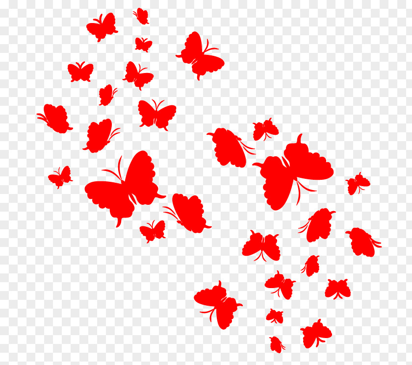 Butterfly Heart Red Butterflies And Moths Виниловая интерьерная наклейка Clip Art PNG