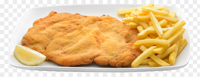 Chicken Schnitzel French Fries Fried Veal Milanese Roast PNG