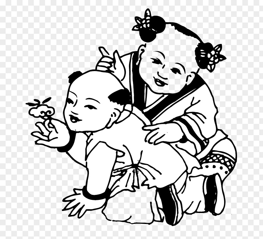 Children Play Drawing Chinese Illustration PNG