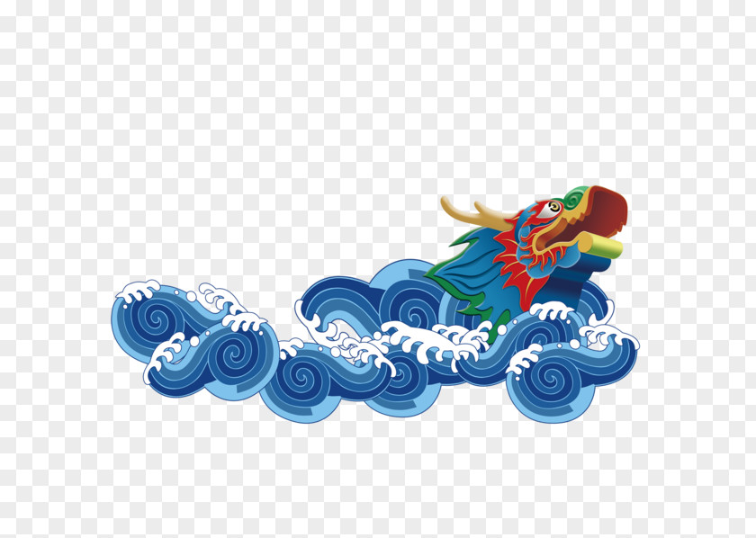 Long Blue Wave China Zongzi Dragon Boat Festival Traditional Chinese Holidays PNG
