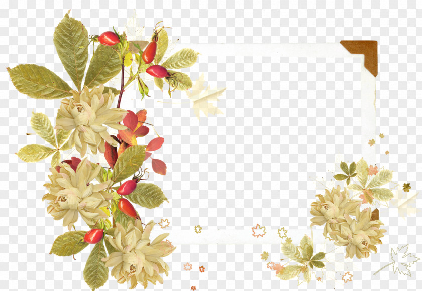 Autumn Flower Picture Frames Clip Art PNG