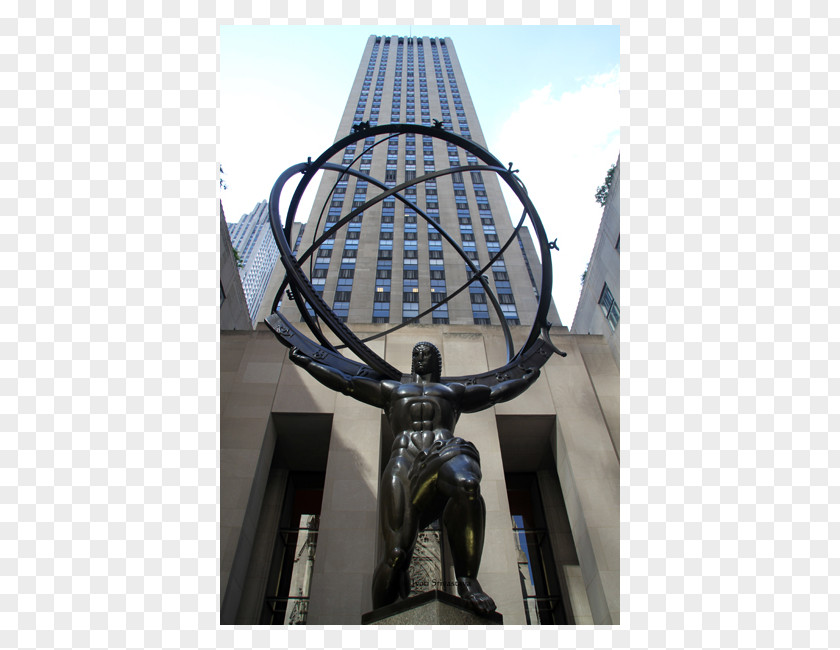 Building Rockefeller Center 30 Plaza Atlas Sculpture Art PNG