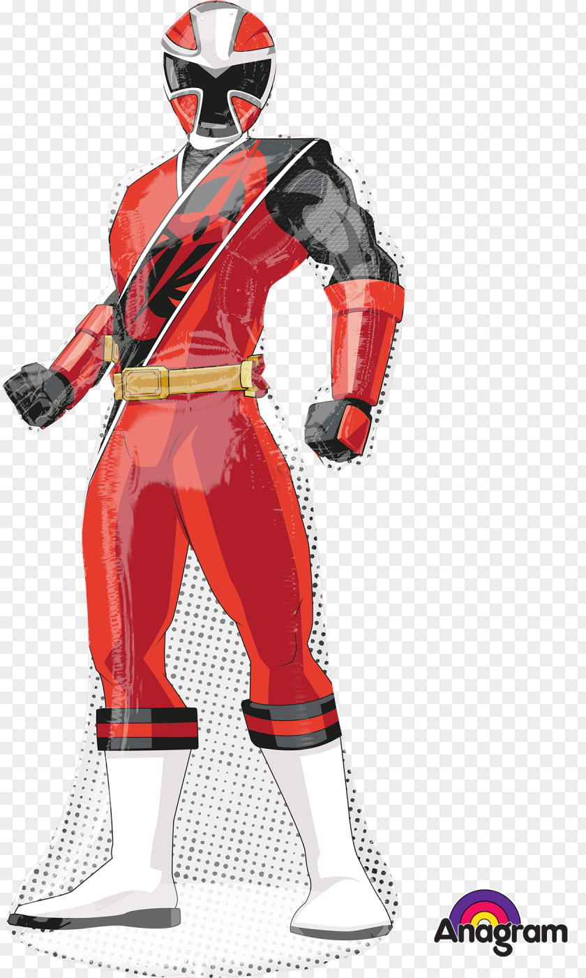Power Rangers Red Ranger Ninja Steel Balloon Birthday PNG