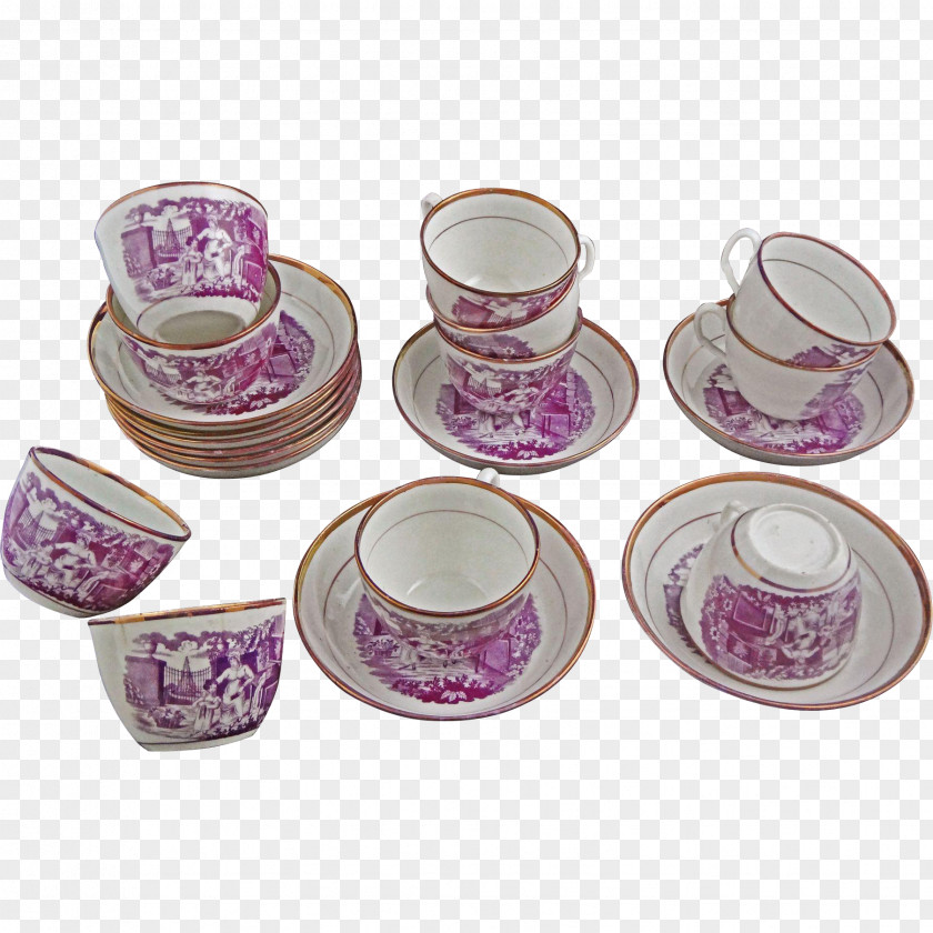Porcelain Cup Saucer Lusterware Pottery PNG