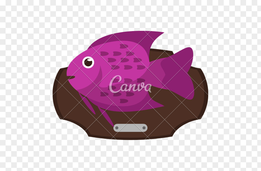 Magenta Helmet Fish Cartoon PNG