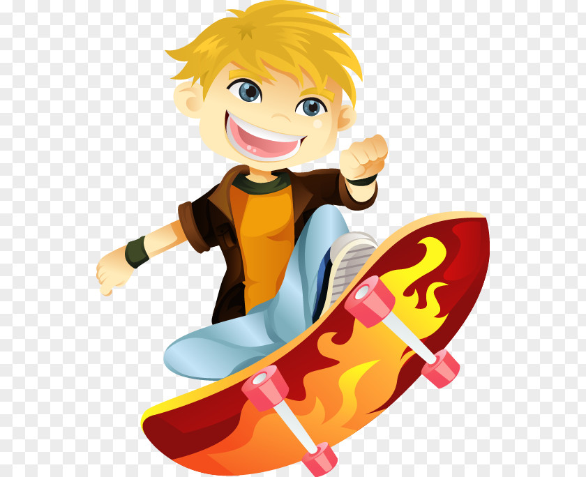 Pattern Cartoon Boy Riding Scooter Skateboarding Stock Photography Clip Art PNG