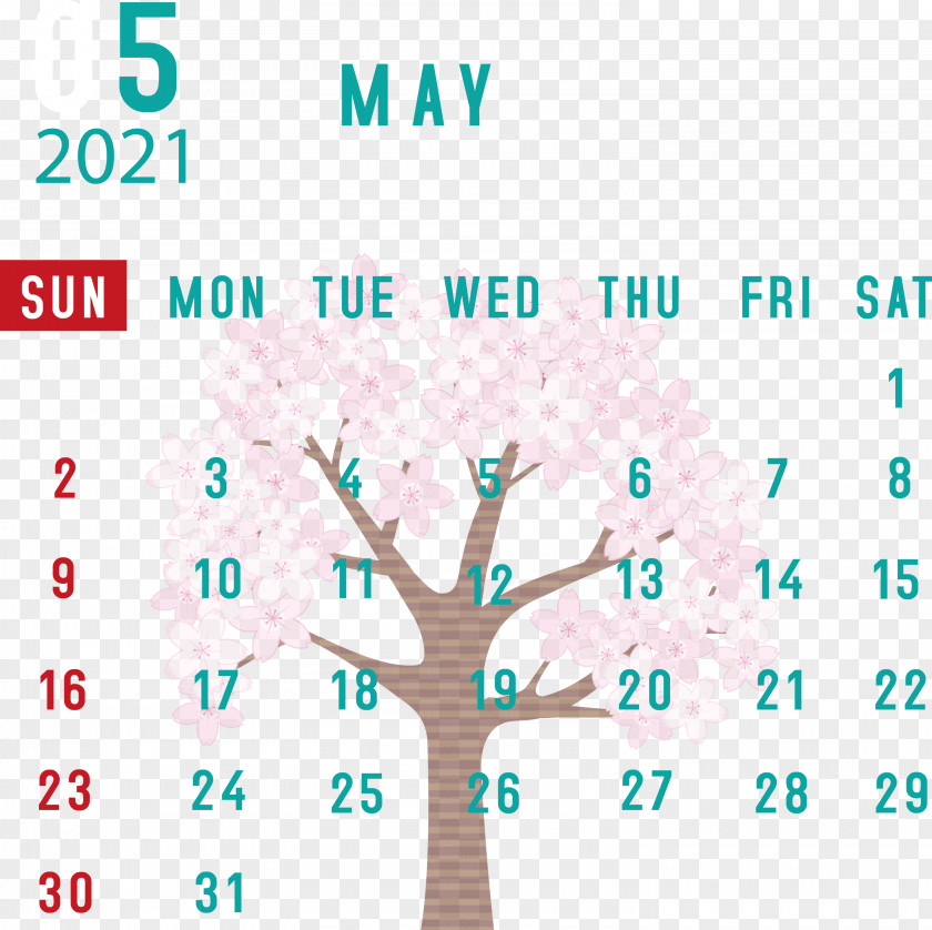 May 2021 Calendar PNG