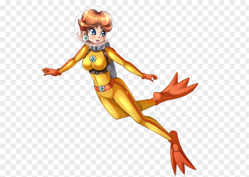 Princess Daisy Scuba Diving Underwater Set Rosalina PNG